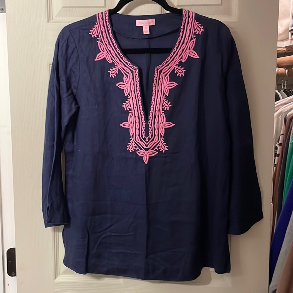 Lilly Pulitzer Linen Shirt EUC